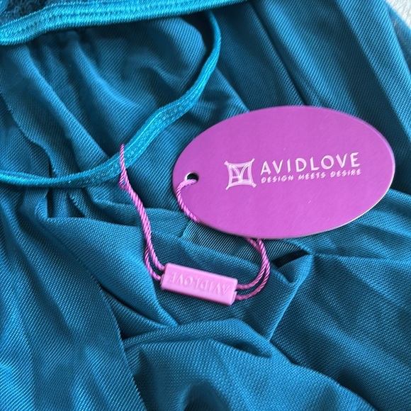 Avidlove Sexy Lingerie for Women Lace Mesh Sleepwear Side Split V Neck Nightgown - Picture 8 of 8